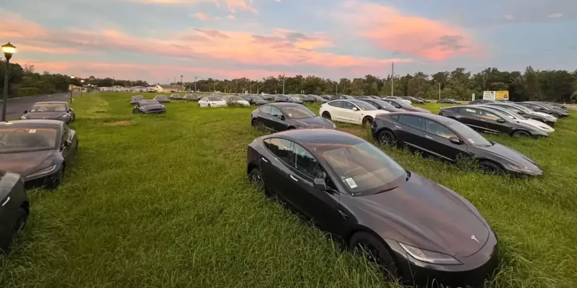 Tesla Model 3 Field cp Mistério: centenas de carros elétricos 0km Tesla estão abandonados na Flórida; saiba o motivo.